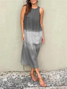 Hannah | Summer Dress With Round Neck, Light Gray / L