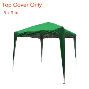 SunDaze 3x3m Pop Up Gazebo Top Cover Replacement Only Canopy Roof Cover Green