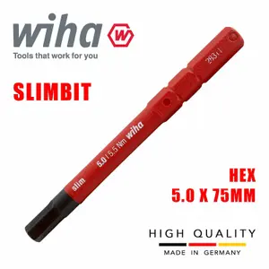 Wiha Slimbit Screwdriver SlimVario PZ SL PH Torx HEX 75mm 1000v VDE Electrician Hex 5mm 37226