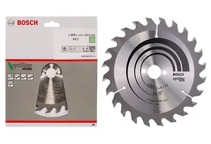 BOSCH Optiline Wood Circular Saw Blade (160mm) (To Fit: Bosch UniversalCirc 18V-53 Cordless Circular Saw)