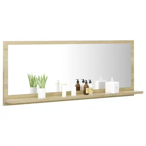 Dorlene Framed Wall Mounted Bathroom Mirror Sonoma Oak / 60 cm