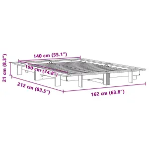 Berkfield Bed Frame without Mattress White 140x190 cm Solid Wood Pine