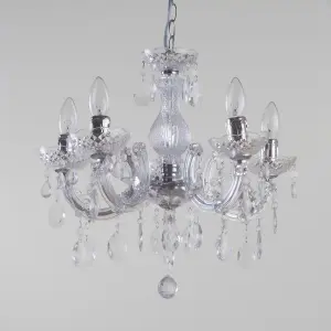 Litecraft Marie Therese Chrome 5 Light Chandelier