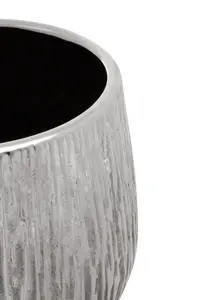 Interiors by Premier Hesper Large Silver Ceramic Planter