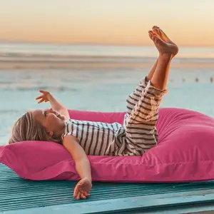 rucomfy Outdoor Water Resistant Junior Squashy Squarbie Beanbag - Pink