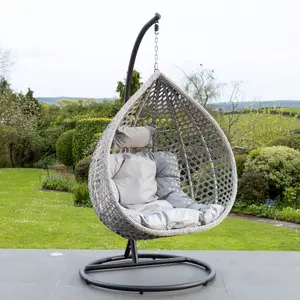 Oakley Swing Egg Pod Chair - Light Grey