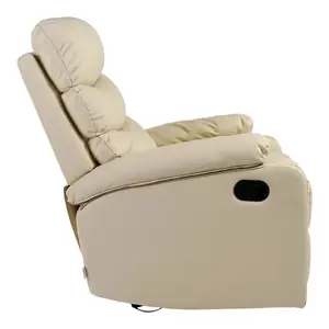 Ashby Leather Recliner Armchair Sofa Home Lounge Chair Reclining (Cream)