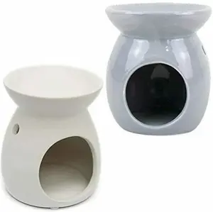 New Pack Of 4 Ceramic Oil Burner Tea Light Melts Candle Holder Kit