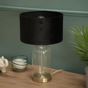 Glass Desk Lamp Black