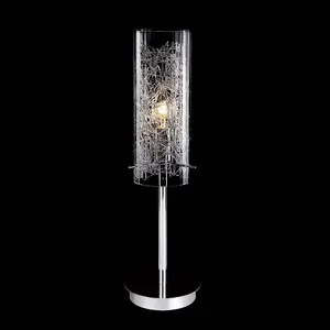 Luminosa Modern Table Lamp Chrome 1 Light  with Glass Shade, E14