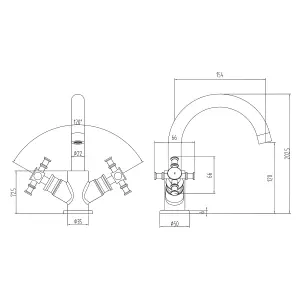 Barker Chrome Basin Crosshead Mixer Tap