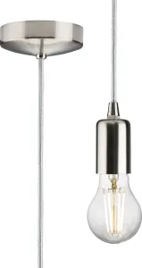 Luminosa 1.8m E27 Contemporary Pendant Set - Brushed Chrome 230V IP20 80W