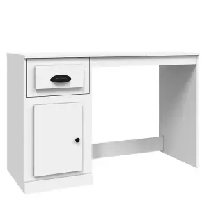 Berkfield Desk with Drawer White 115x50x75 cm Engineered Wood