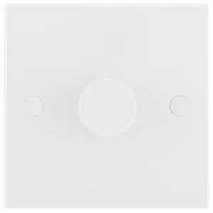 BG Raised square profile Single 2 way 200W Dimmer switch White 1 gang