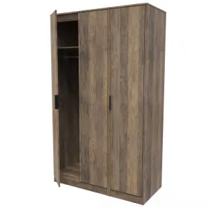 Fuji 3 Door Wardrobe in Vintage Oak (Ready Assembled)