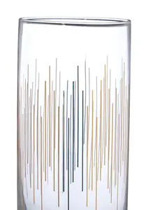 Interiors by Premier Deco Glass Set Of Four Deco Highball Glasses