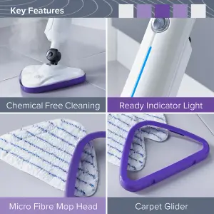 Quest Electric Steam Mop with Microfibre Brush Head