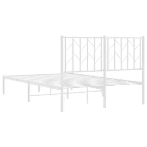 Berkfield Metal Bed Frame without Mattress with Headboard White 120x200cm