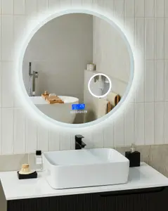 LED Wall Mirror with Bluetooth Speaker 80 cm Silver FIXIN