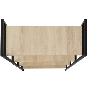 Bookcase Leeds 4 Shelves - industrial wood light, oak Sonoma