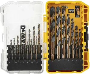 DeWalt DT70729 23 Piece HSS Black Gold Drill Bits Metal Wood Plastic Speed Tip