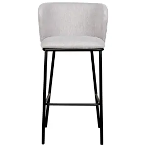 Beliani Modern Set of 2 Bar Chairs MINA Grey