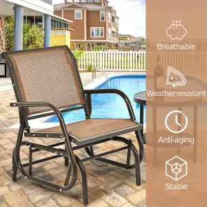 Costway Outdoor Swing Glider Chair Patio Garden Rocking Chair w/ Metal Frame