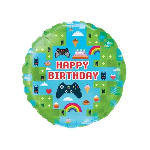 Blox Holographic Happy Birthday Foil Balloon Green (One Size)