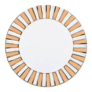 Montz Round Wood Wall Mirror 80cm H x 80cm W