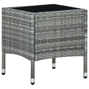 Berkfield Garden Table Grey 40x40x45 cm Poly Rattan