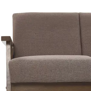 2 Seater Fabric Sofa Brown ASNES