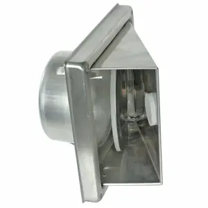 SPARES2GO Stainless Steel External Wall Air Vent Non Return Flap Outlet (5" / 125mm)