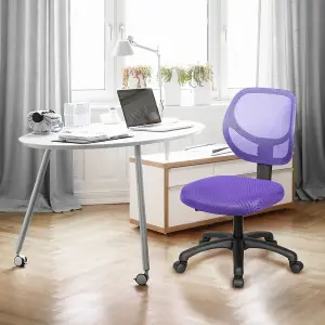 Costway Ergonomic Computer Desk Chair Low-Back Task Study Chairs Office Armless Chair