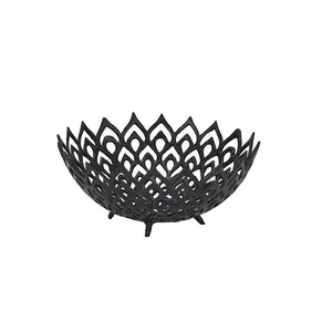 Cast Lattice Bowl - Aluminium - L32 x W32 x H13 cm - Black