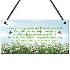 Garden Memorial Sign Hanging Outdoor Sign Wall Door Plaque Summerhouse Sign