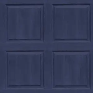 Arthouse Washed Panel Navy Wallpaper