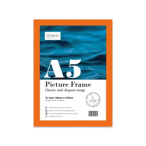 A5 Orange Picture Frame Fits A5 (14.8 x 21cm - 5.8 x 8.3in) Poster, Photo, Artwork, or Print.