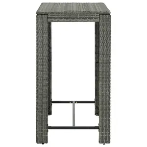 Berkfield Garden Bar Table Grey 100x60.5x110.5 cm Poly Rattan