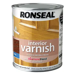 Ronseal Diamond hard Dark oak Satin Wood varnish, 750ml