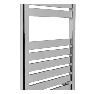 Rinse Flat Panel Chrome Towel Radiator Bathroom Heated Towel Rail 800x500mm