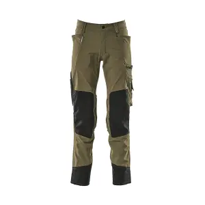 Mascot Advanced Stretch Trousers with Kneepad Pockets - Moss Green   (40.5) (Leg Length - Short)