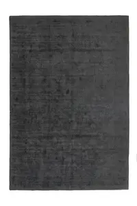 Dark Grey Modern Plain Rug, Handmade Rug, Easy to Clean Rug for Bedroom, Living Room, & Dining Room-200cm (CIrcle)