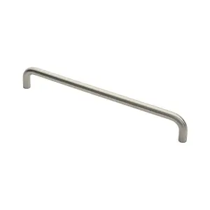 Round D Bar Pull Handle 444 x 19mm 425mm Fixing Centres Satin Steel