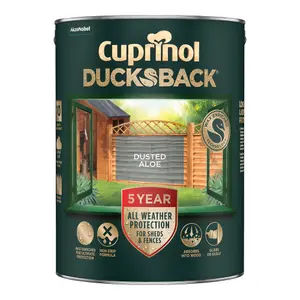 Cuprinol Ducksback Dusted Aloe Matt Exterior Wood paint, 5L Tin