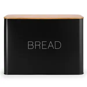 EHC Bread Bin, Bread Bins for Kitchen, Bread Tin, Large Bread Bin food Storage, Black