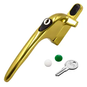 Yale Virage Cockspur Window Handle - Gold, Left, 21mm