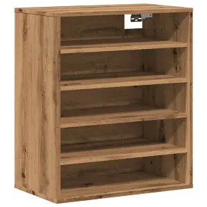 Berkfield Shoe Cabinet Artisan Oak 60x35x70 cm Engineered Wood