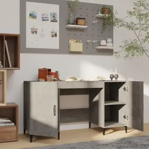 Berkfield Desk Concrete Grey 140x50x75 cm Engineered Wood