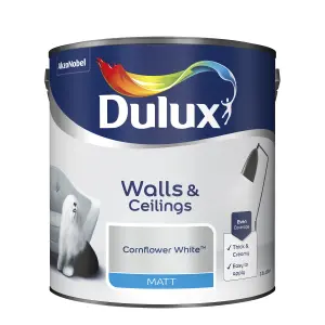 Dulux Natural hints Cornflower white Matt Emulsion paint, 2.5L