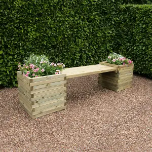 Hutton Garden Wooden British Made Windermere Garden Planter Bench FCS Cert